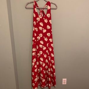 Theory Dark red with white flower dress
